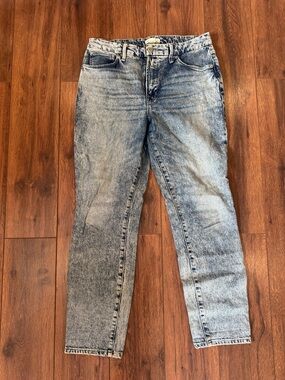Good American Light Stonewash High-Rise Straight Jeans, Size 4/27